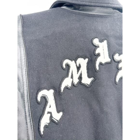 AMIRI Wes Lang Varsity Jacket Bomber Leather Skulls Size 46 NO COLLAR - Picture 6 of 13